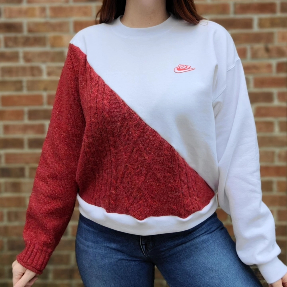 Vintage textured sweater x crewneck with Nike patch - Picture 3 of 4